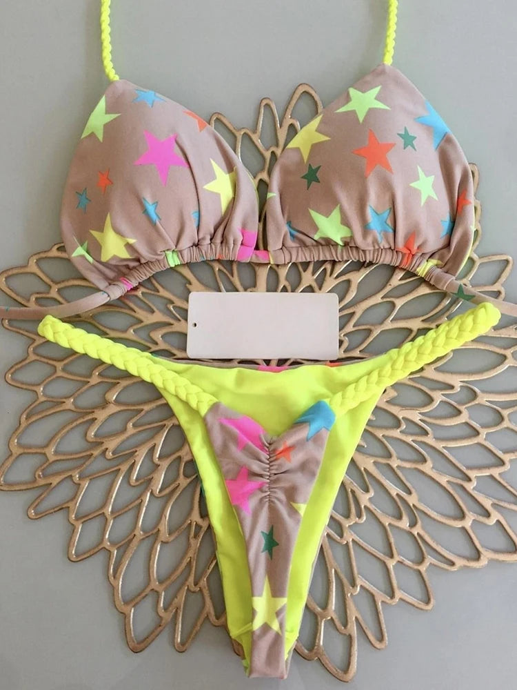 Leopard Print Brazilian Bikini Set – Sexy Thong Swimwear
