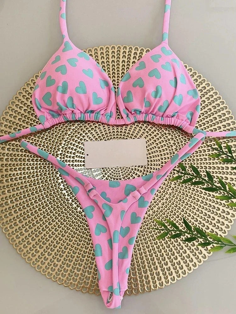 Leopard Print Brazilian Bikini Set – Sexy Thong Swimwear