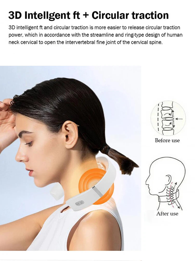 Smart Neck Shoulder Muscle Massager – Electric Heat Relaxation Device