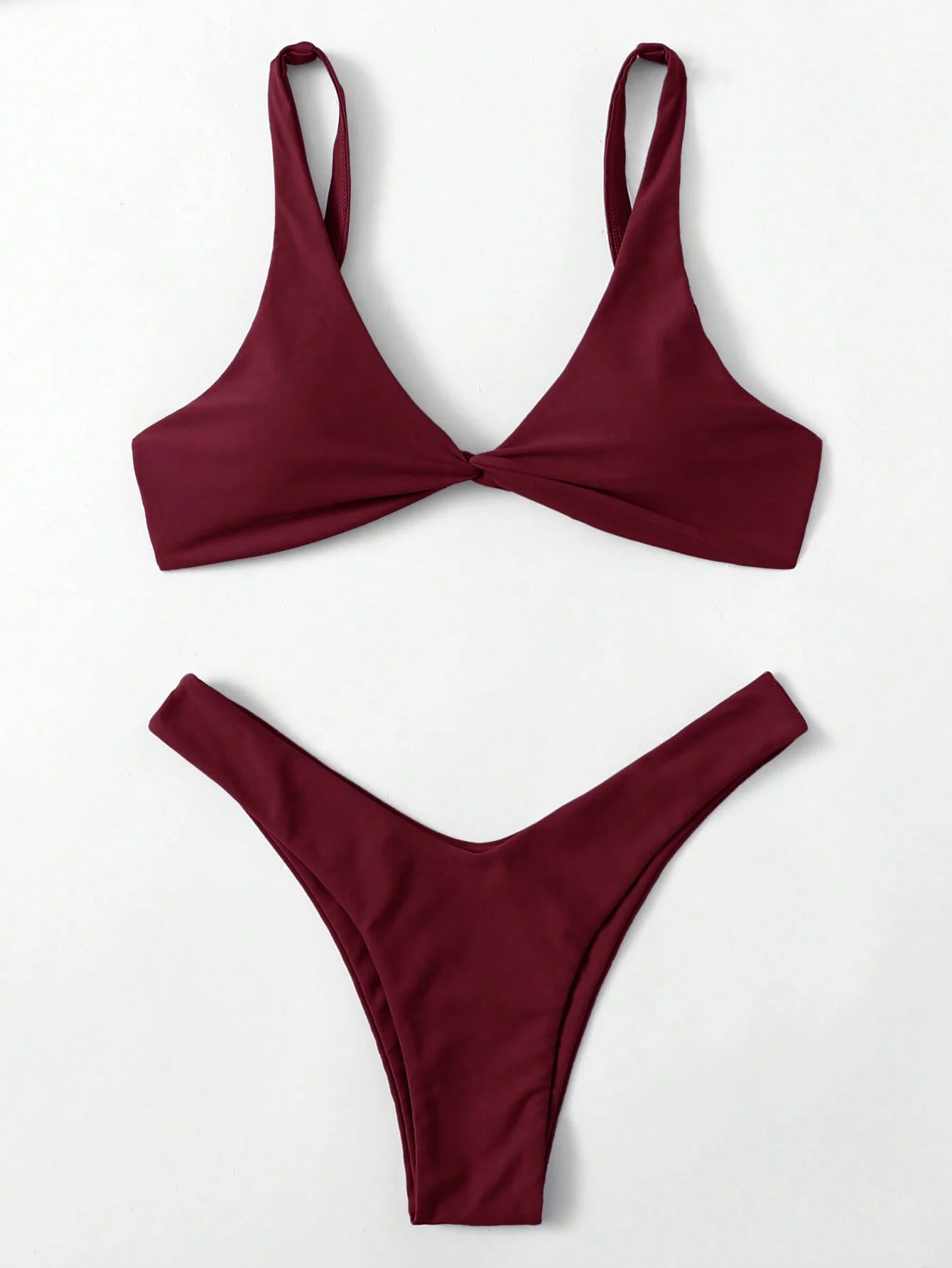 Solid Tie Push-Up Bikini Set – Brazilian Style Swimwear