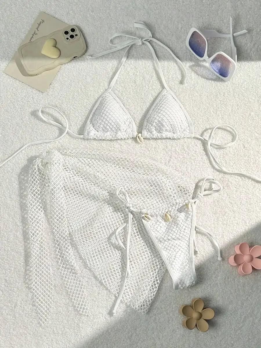 Sexy Three-Piece Bikini Set – Women’s Brazilian Swimwear