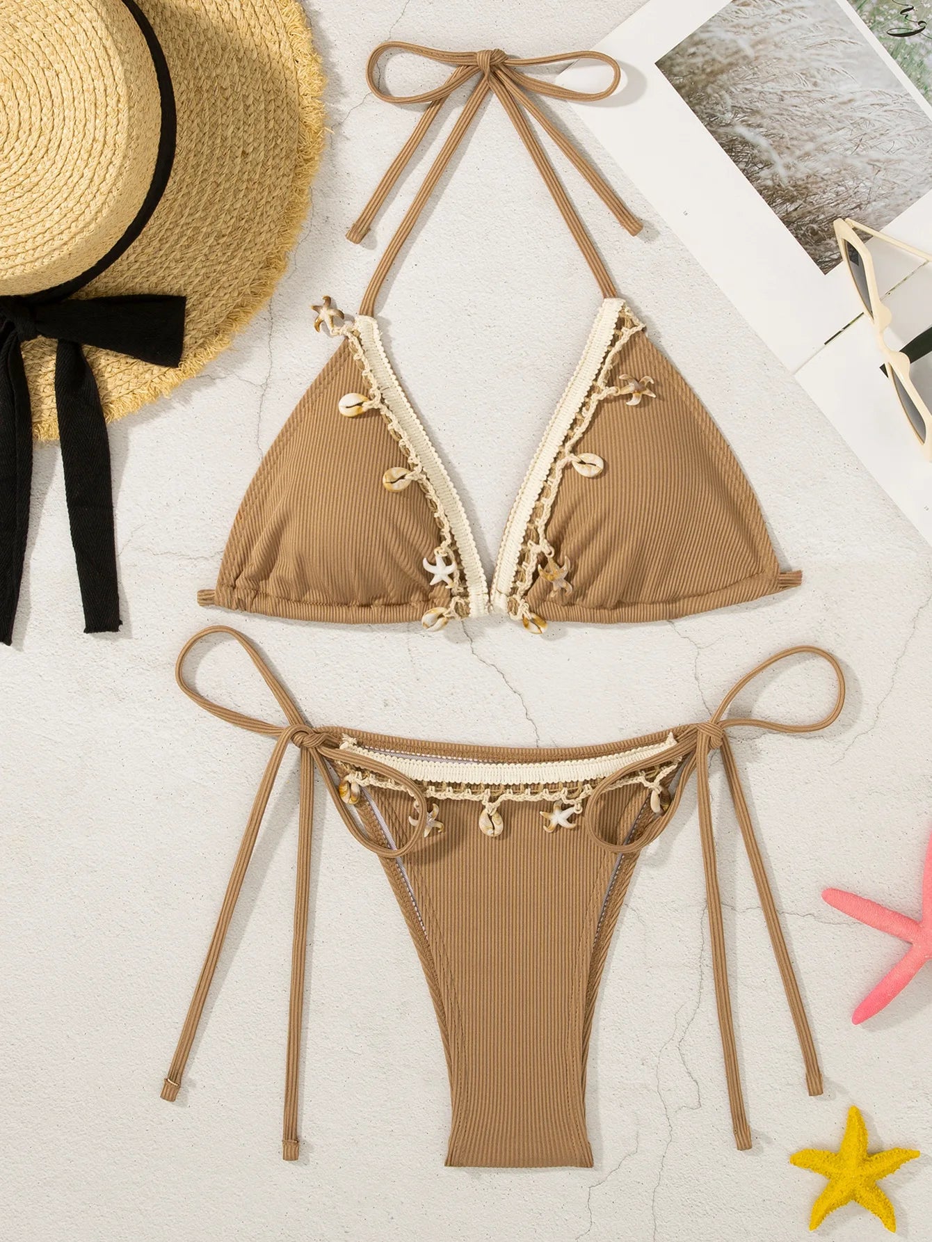 Peachtan Thong Push-Up Bikini – 2-Piece Women’s Beach Swimwear