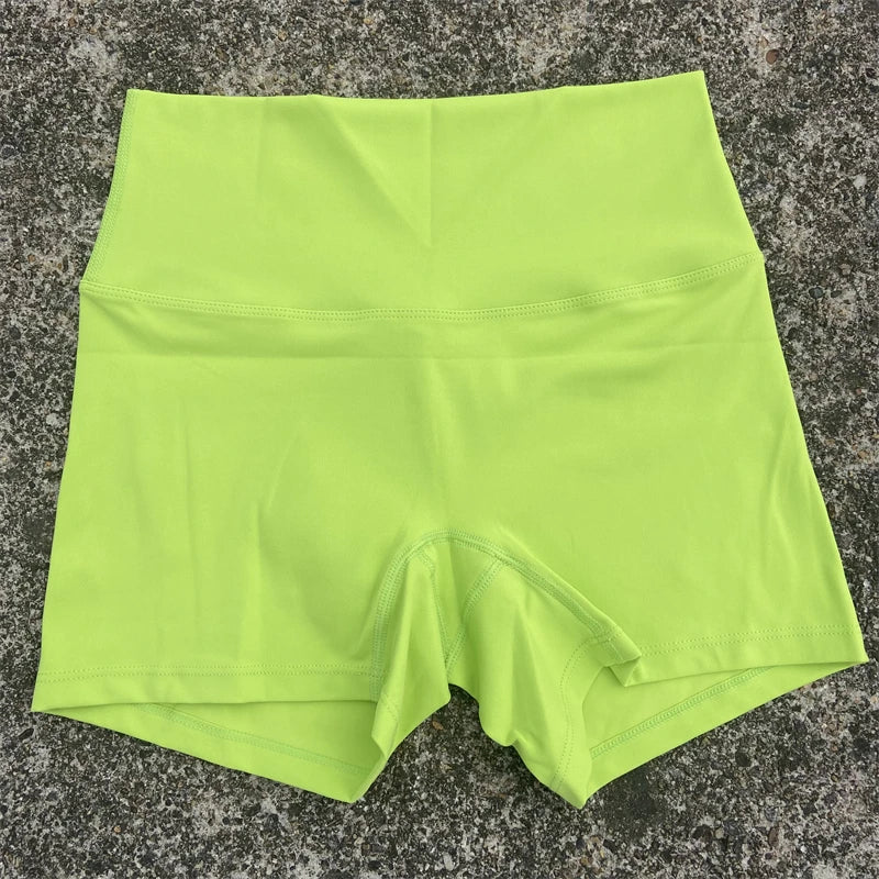 High Waist Yoga Shorts for Women – Stretchy Tummy Control Gym & Running Workout Shorts
