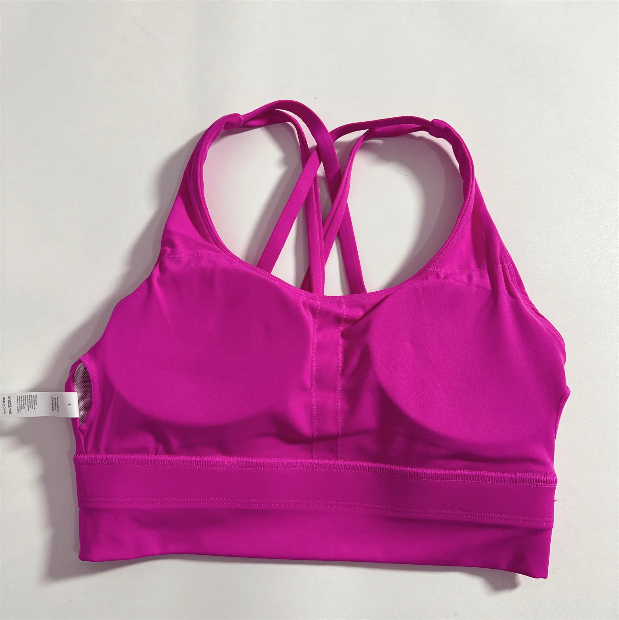 Solid Color Soft Cross Back Women’s Fitness Bra – High-Strength Shockproof Sports Top