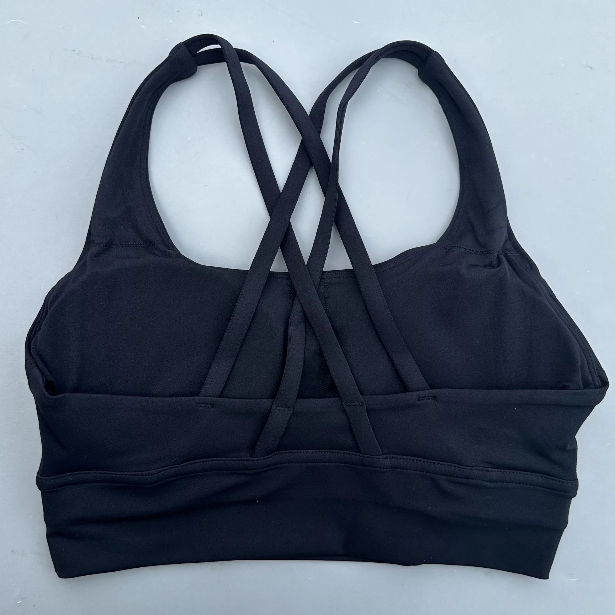 Solid Color Soft Cross Back Women’s Fitness Bra – High-Strength Shockproof Sports Top