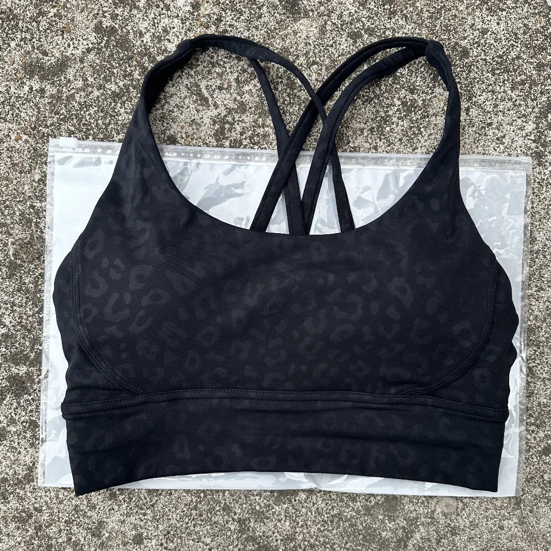 Solid Color Soft Cross Back Women’s Fitness Bra – High-Strength Shockproof Sports Top