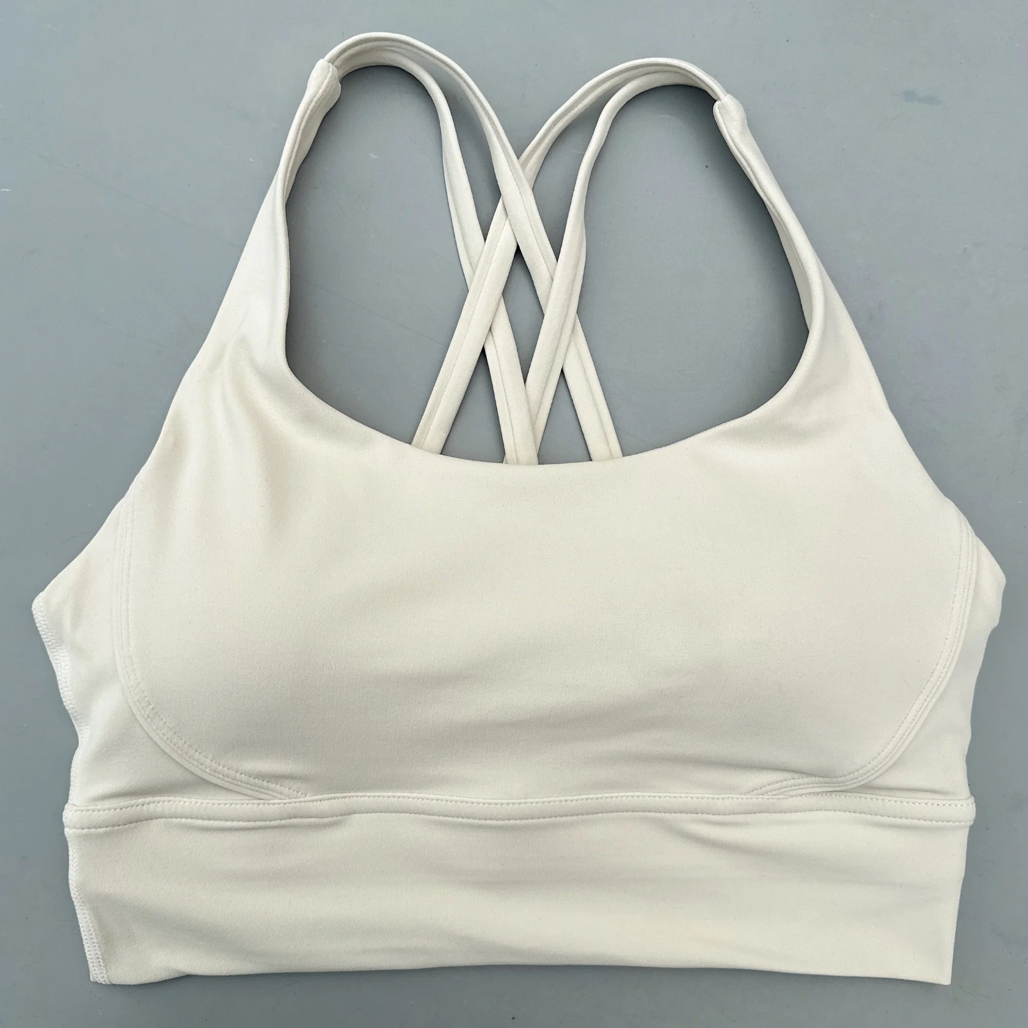 Solid Color Soft Cross Back Women’s Fitness Bra – High-Strength Shockproof Sports Top