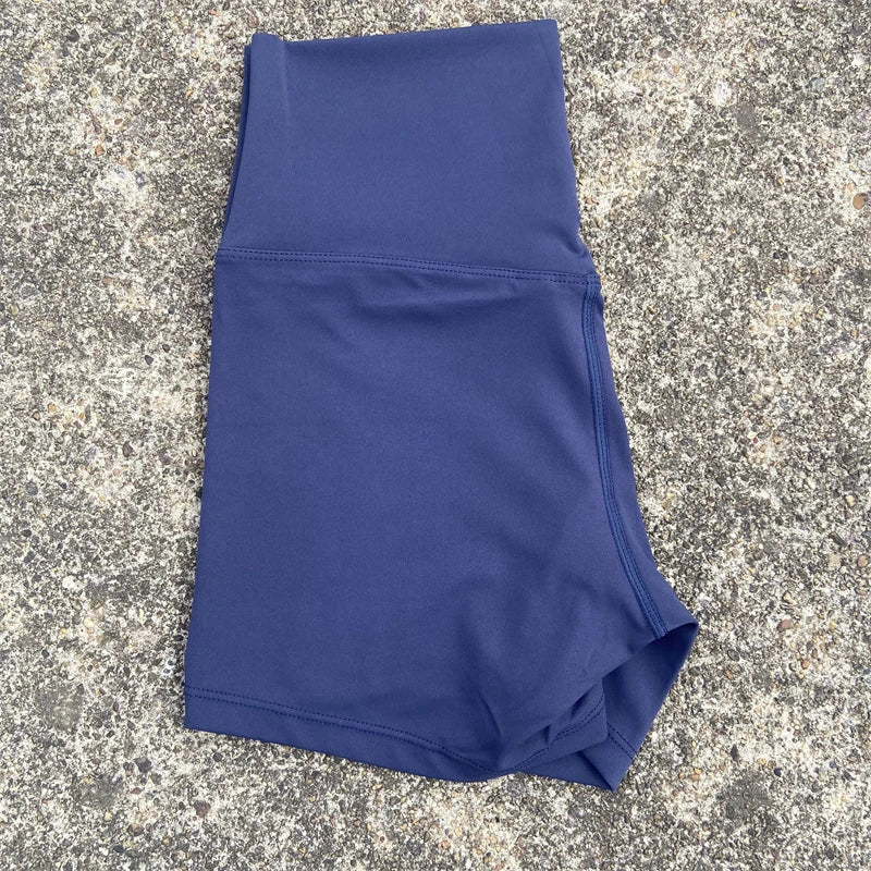 High Waist Yoga Shorts for Women – Stretchy Tummy Control Gym & Running Workout Shorts