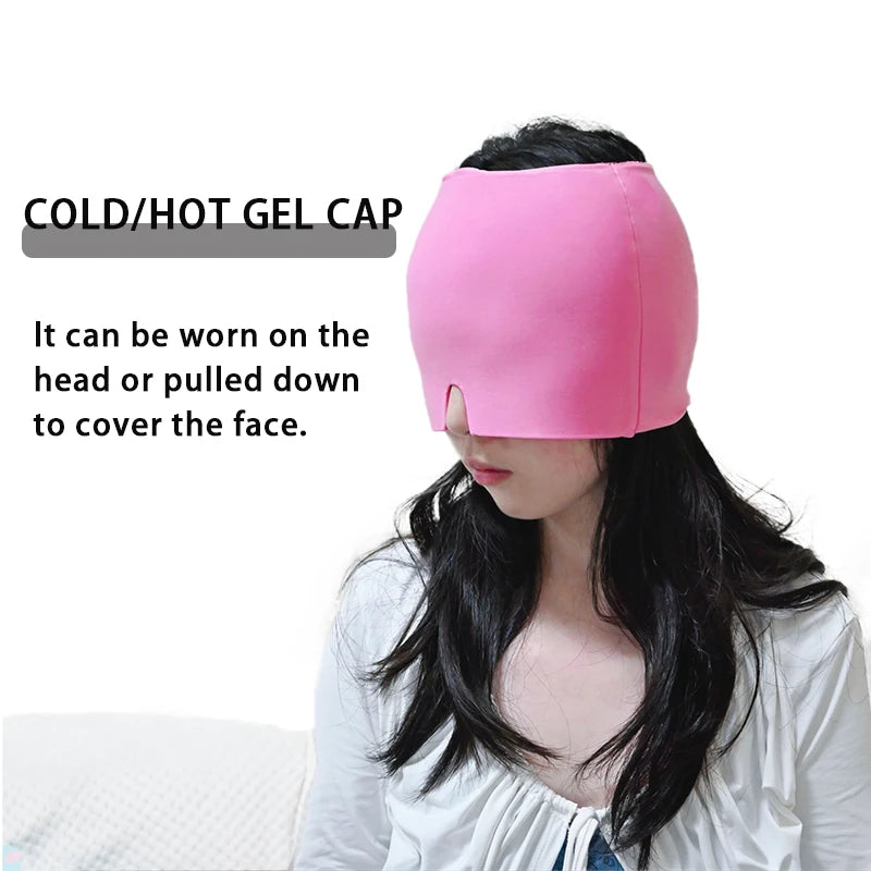 Gel Ice Headache & Migraine Relief Hat – Cold Compress Therapy Cap