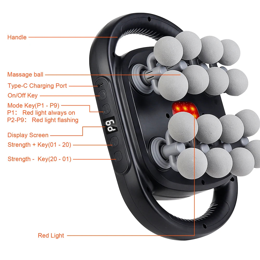 16-Head Fascia Gun – High-Frequency Vibration Body & Muscle Massager