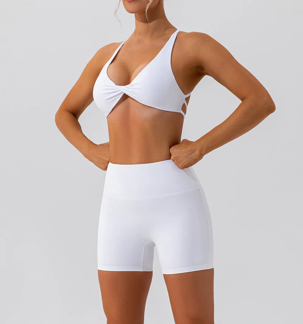 Sexy Gym Top Women Crease Sports Bra Running Back Cross Yoga Bra Breathable Sports Underwear Women Fitness Workout Top Women