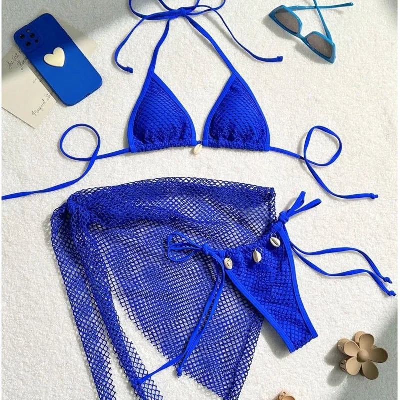 Sexy Three-Piece Bikini Set – Women’s Brazilian Swimwear