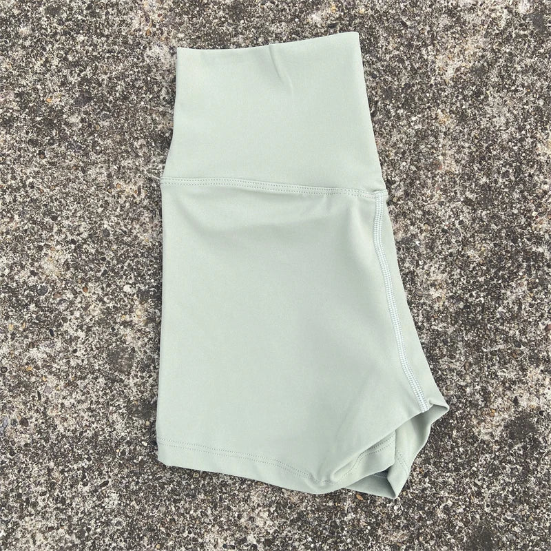 High Waist Yoga Shorts for Women – Stretchy Tummy Control Gym & Running Workout Shorts