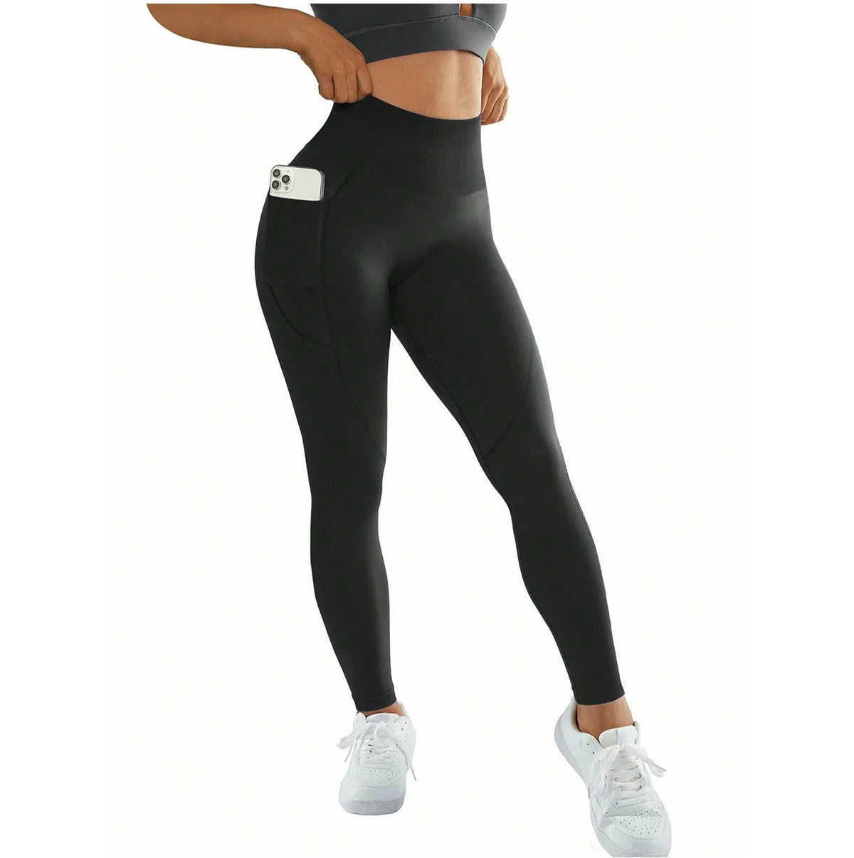 High Waist Yoga Leggings Women Fitness Workout Sport Leggings Sexy Peach Hip Pants  Stretch Double Side Pocket Tight Leggings