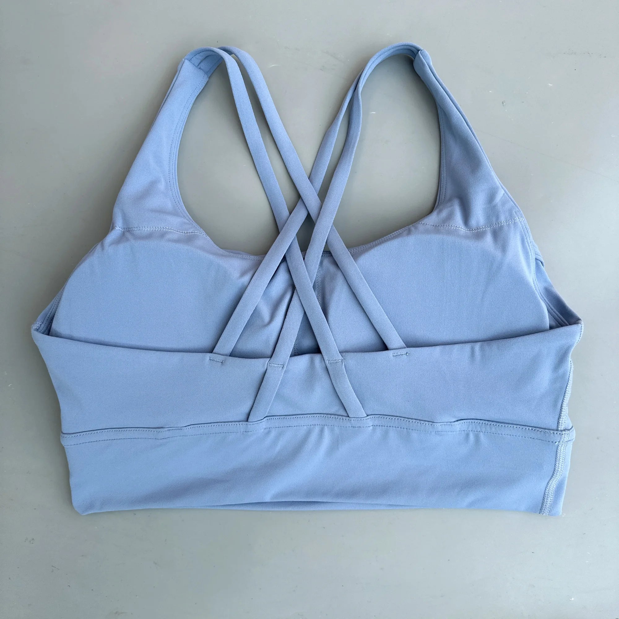 Solid Color Soft Cross Back Women’s Fitness Bra – High-Strength Shockproof Sports Top