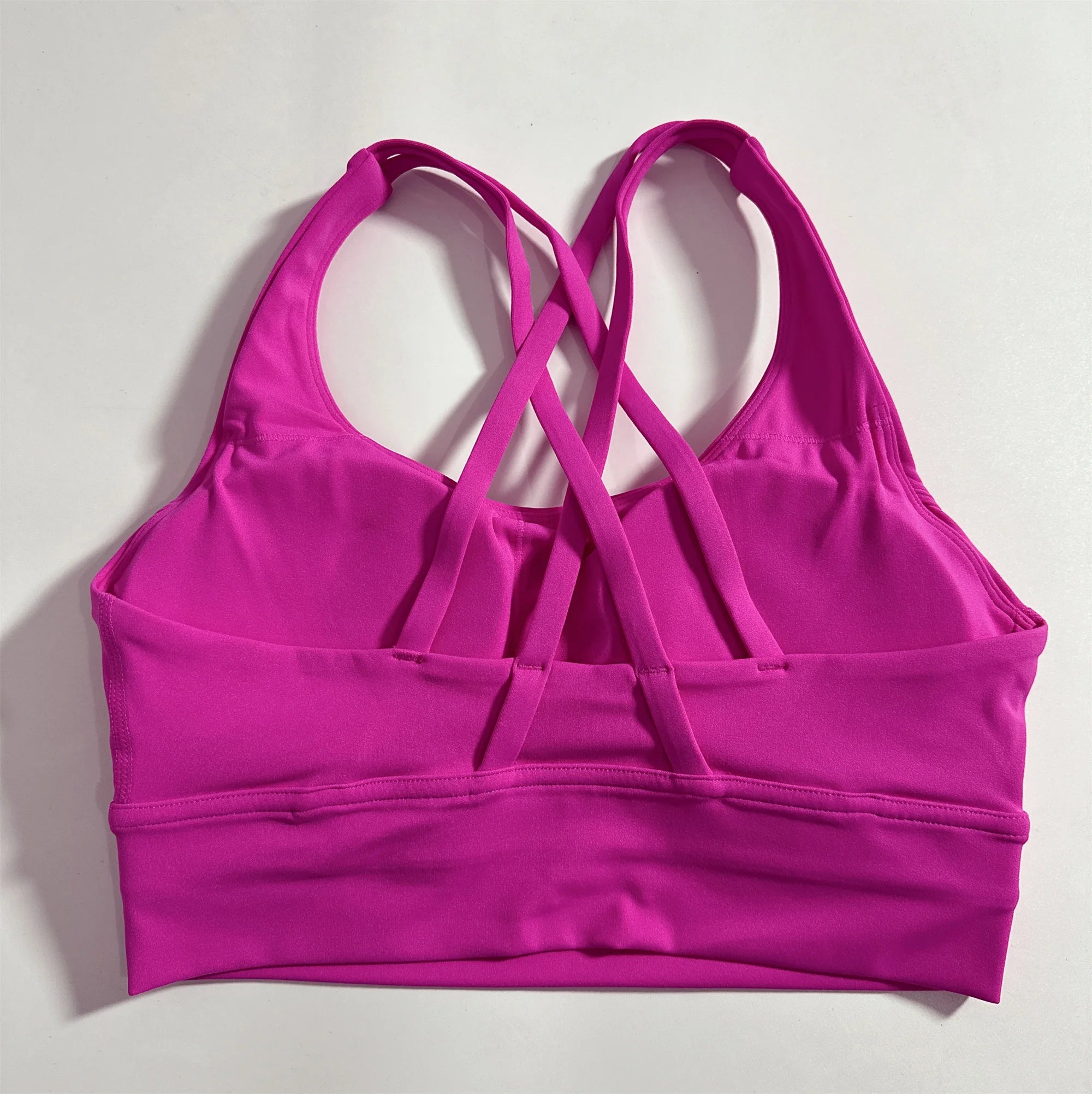 Solid Color Soft Cross Back Women’s Fitness Bra – High-Strength Shockproof Sports Top