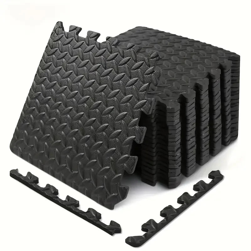 16Pcs Non-slip Waterproof Fitness Mat Shock-absorbing Floor Protection Splicing Exercise Mat Power Yoga Training Floor Tiles