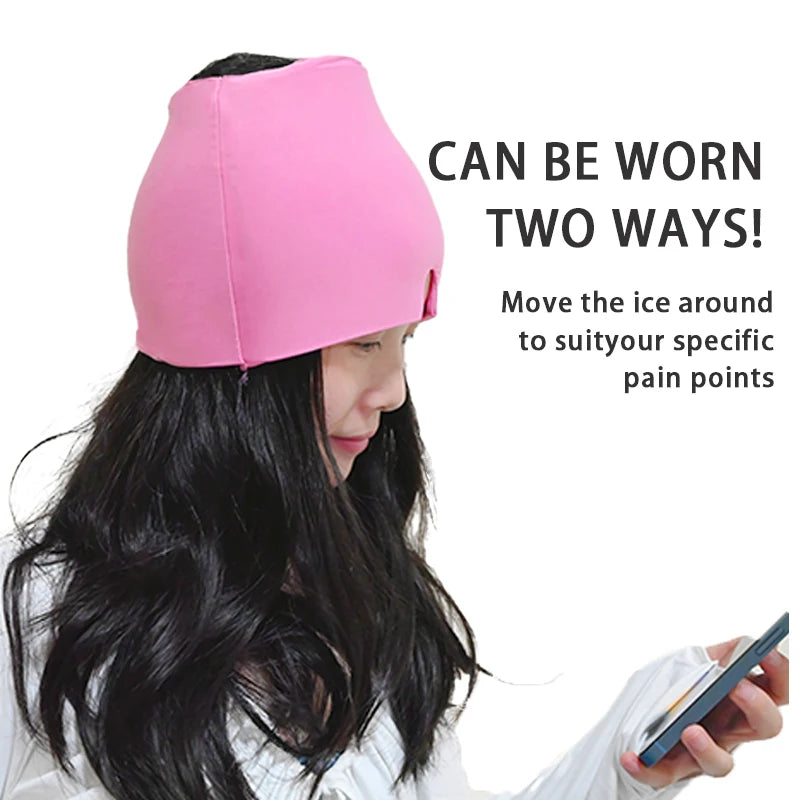 Gel Ice Headache & Migraine Relief Hat – Cold Compress Therapy Cap