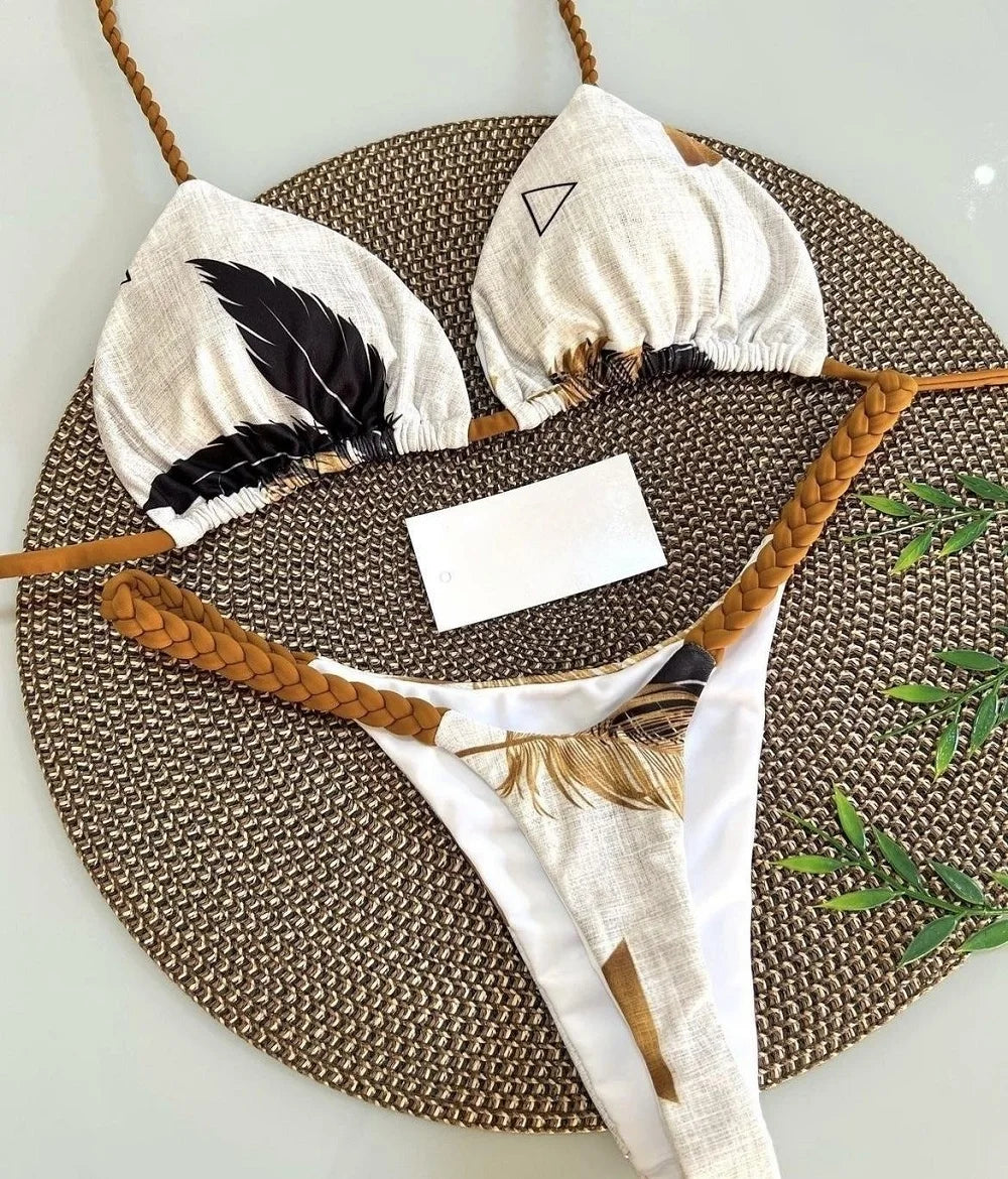 Leopard Print Brazilian Bikini Set – Sexy Thong Swimwear