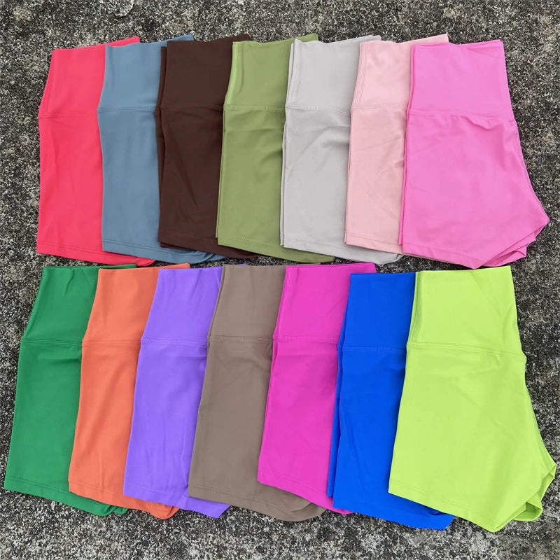 High Waist Yoga Shorts for Women – Stretchy Tummy Control Gym & Running Workout Shorts