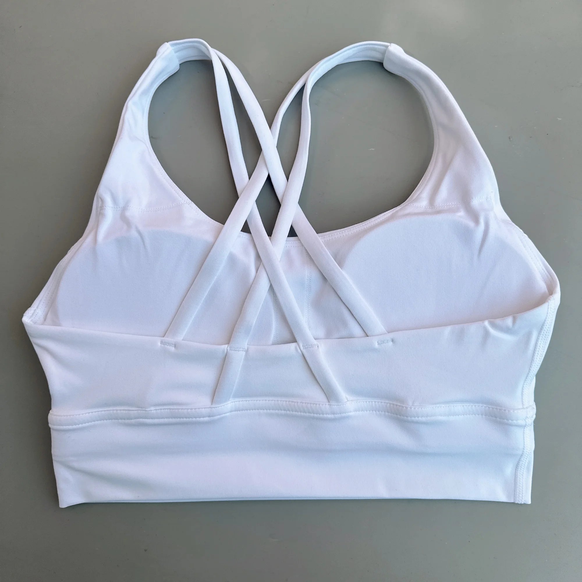 Solid Color Soft Cross Back Women’s Fitness Bra – High-Strength Shockproof Sports Top