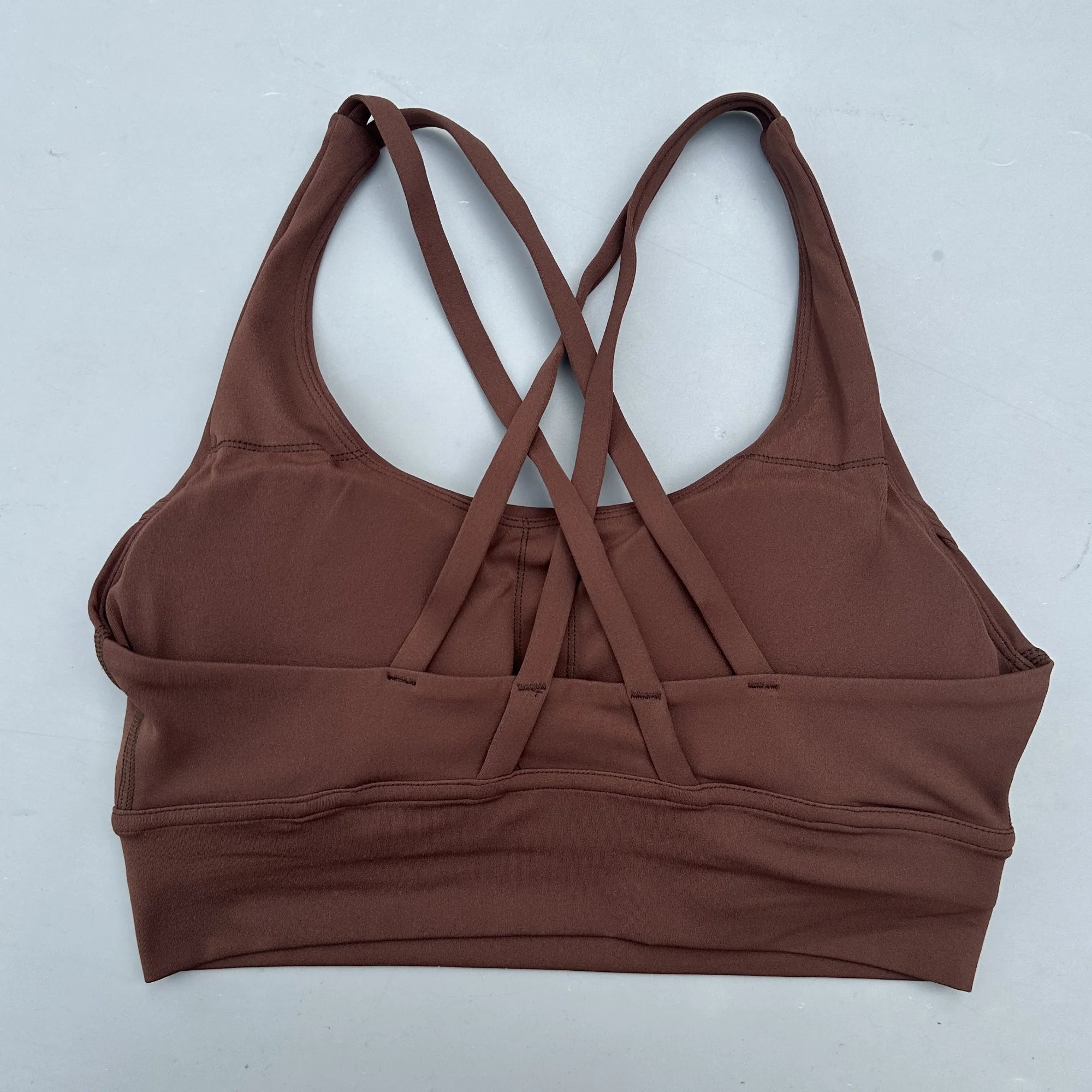 Solid Color Soft Cross Back Women’s Fitness Bra – High-Strength Shockproof Sports Top