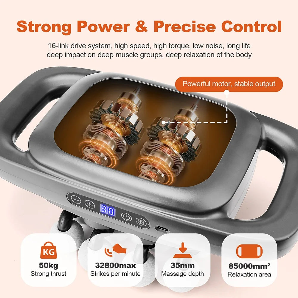 16-Head Fascia Gun – High-Frequency Vibration Body & Muscle Massager