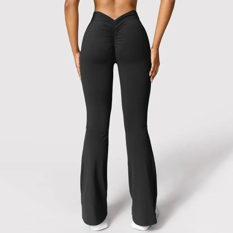 Women’s Fashion Micro Horn Leggings – High-Waist Push-Up Gym Pants