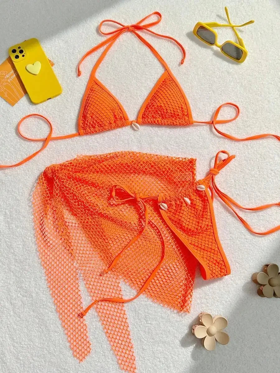 Sexy Three-Piece Bikini Set – Women’s Brazilian Swimwear