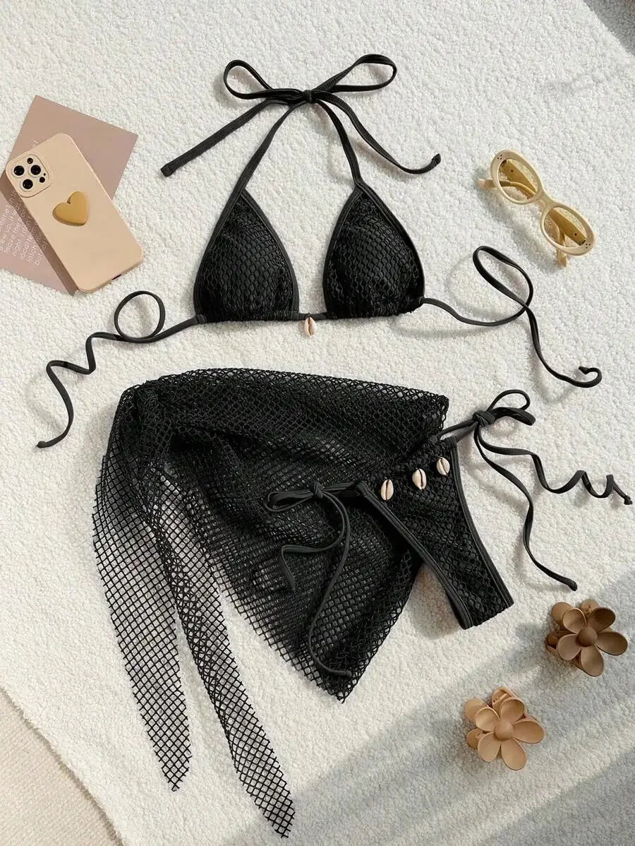 Sexy Three-Piece Bikini Set – Women’s Brazilian Swimwear