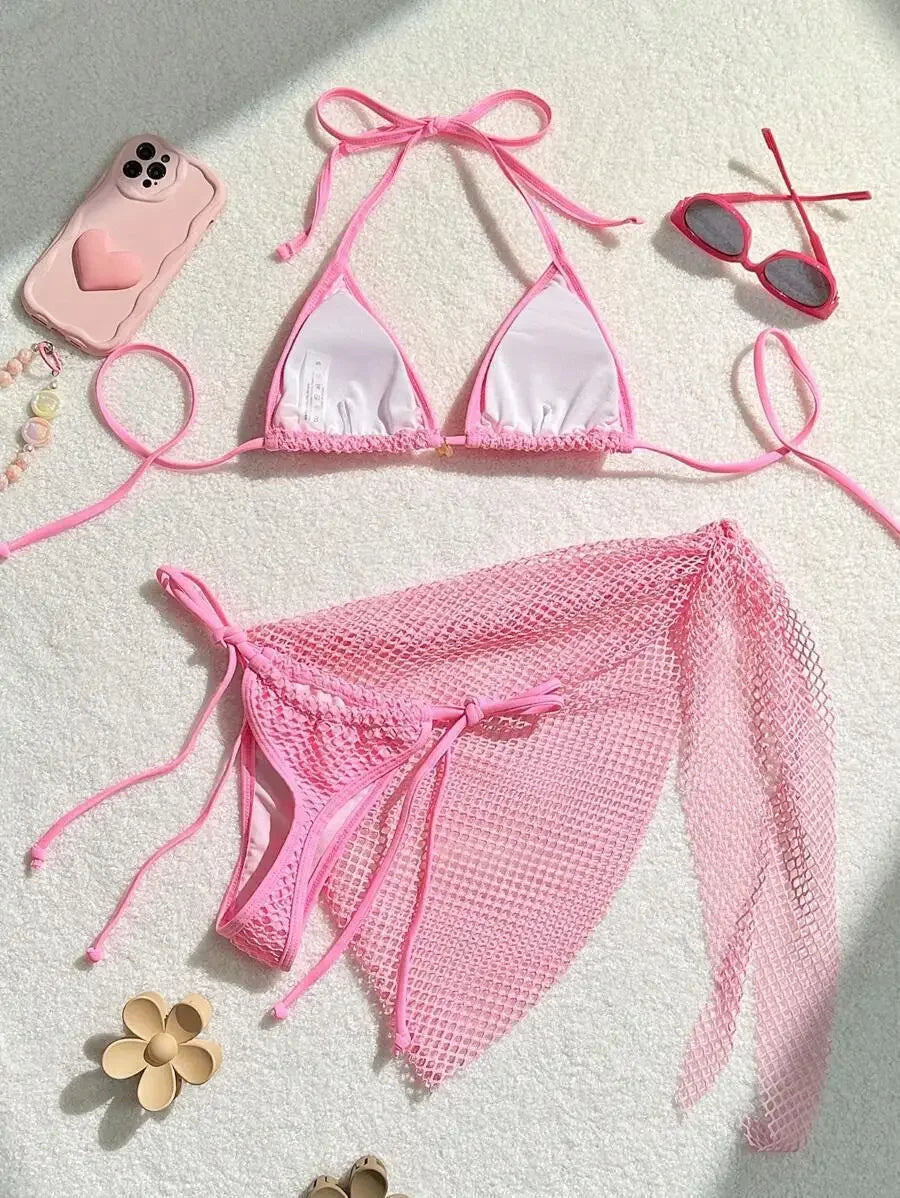 Sexy Three-Piece Bikini Set – Women’s Brazilian Swimwear