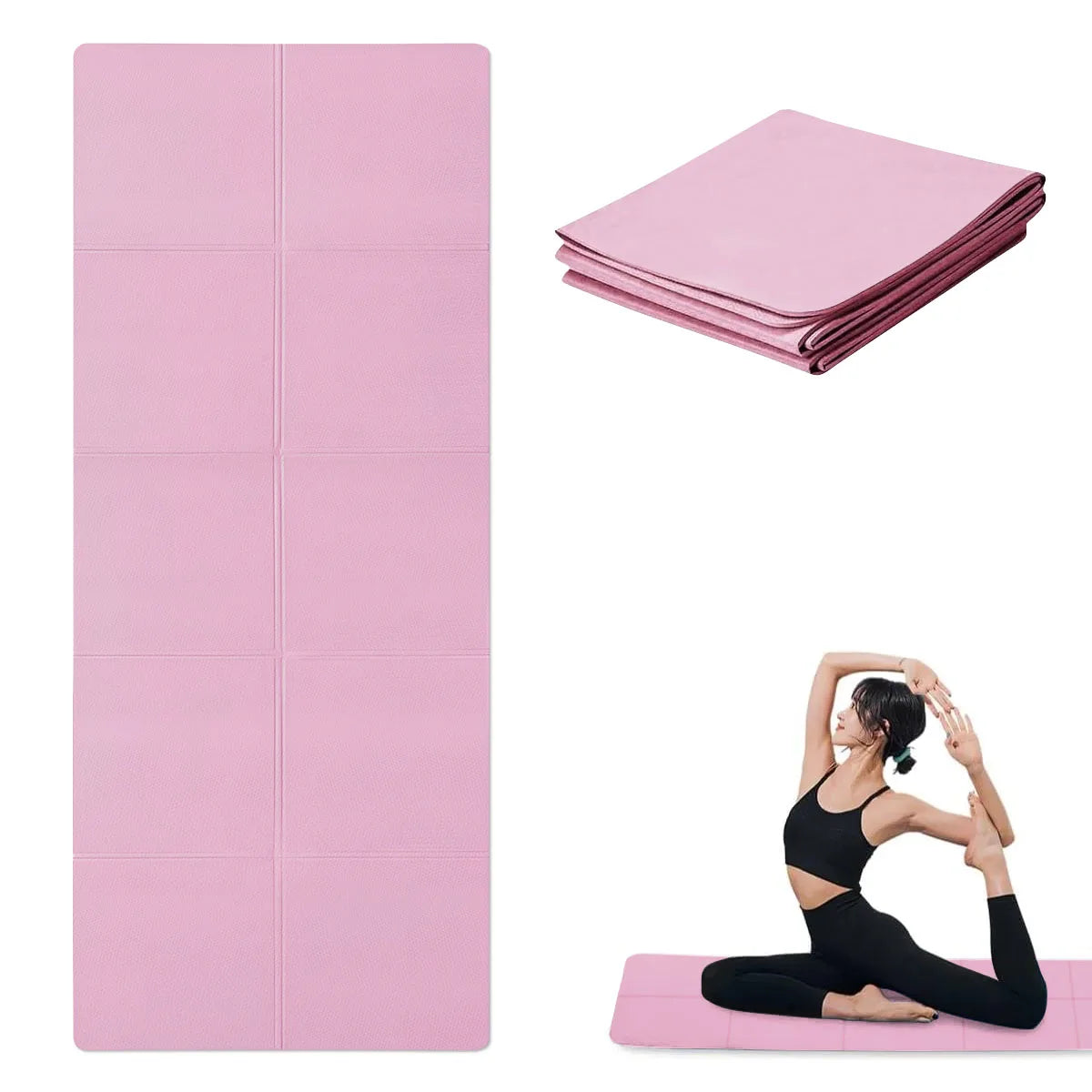 Non-Slip Yoga Pilates Mat – Thick Solid Color Multi-Function Fitness Mat for Home Gym