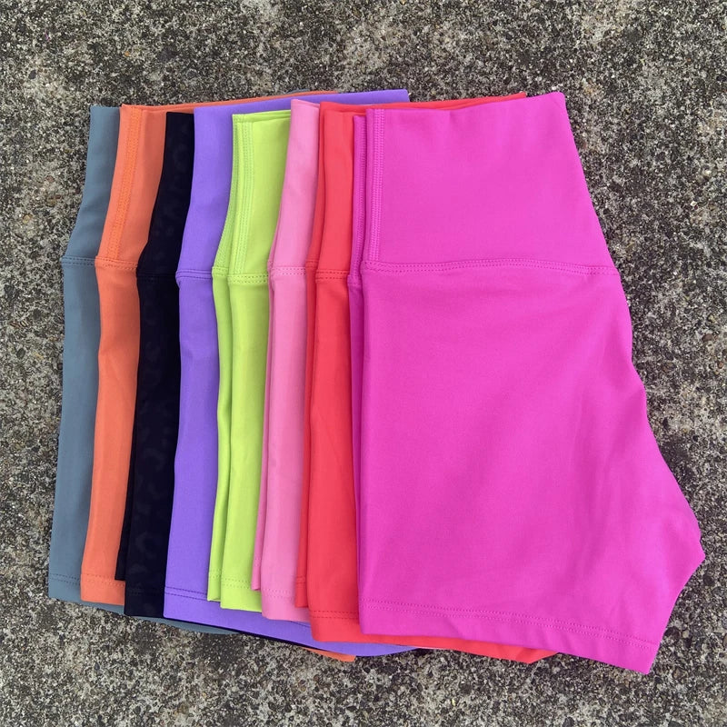 High Waist Yoga Shorts for Women – Stretchy Tummy Control Gym & Running Workout Shorts