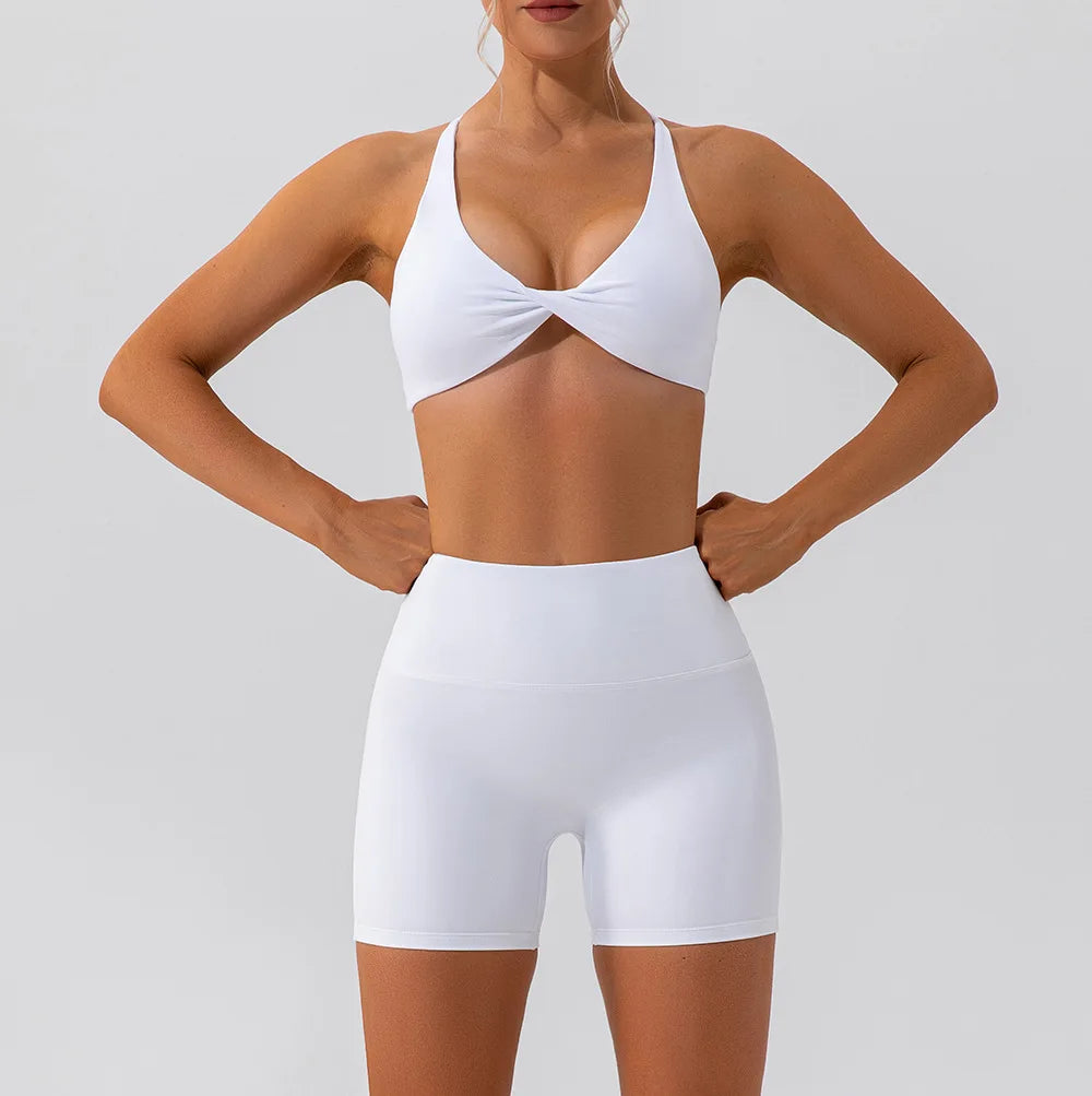 Sexy Gym Top Women Crease Sports Bra Running Back Cross Yoga Bra Breathable Sports Underwear Women Fitness Workout Top Women
