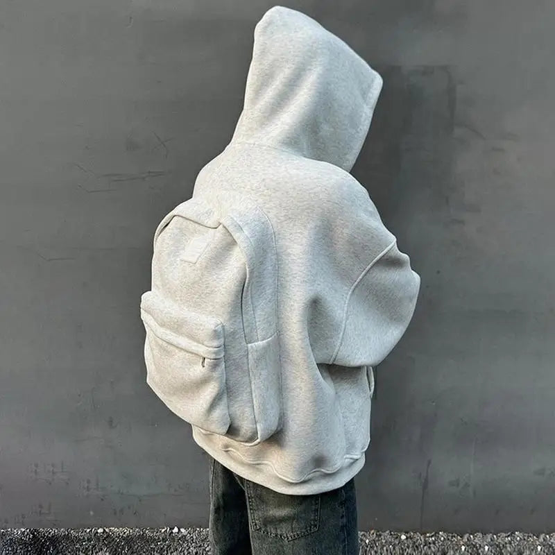 Fall 3D Backpack Hoodie – Retro Gothic Streetwear Long Sleeve Sweatshirt