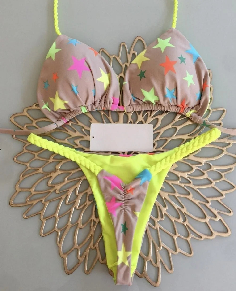 Leopard Print Brazilian Bikini Set – Sexy Thong Swimwear