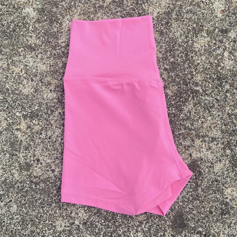 High Waist Yoga Shorts for Women – Stretchy Tummy Control Gym & Running Workout Shorts