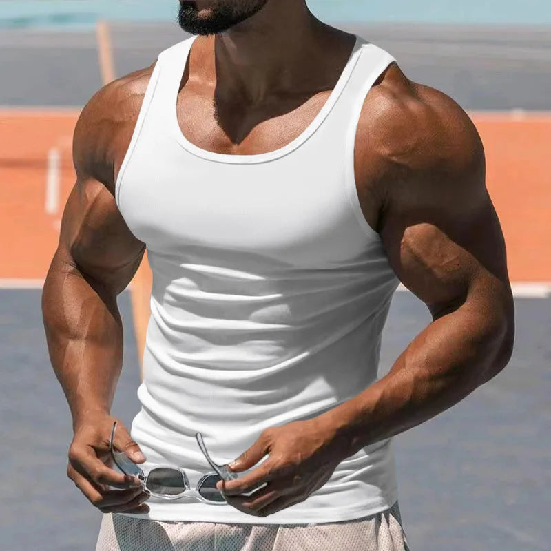 Men’s Pure Cotton Tight Vest – Casual Sports & Bodybuilding Tank Top