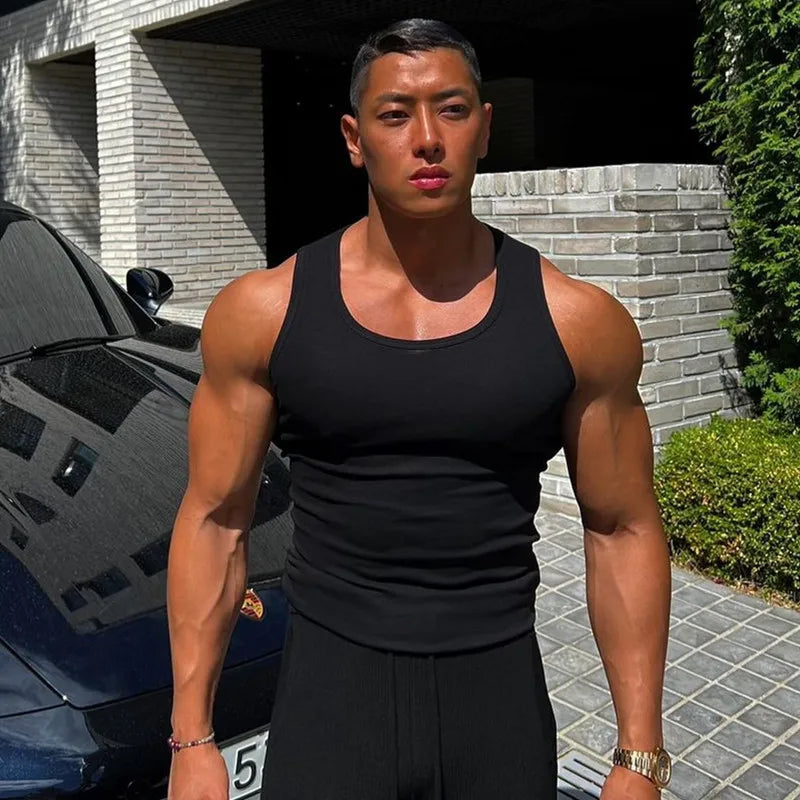 Men’s Pure Cotton Tight Vest – Casual Sports & Bodybuilding Tank Top