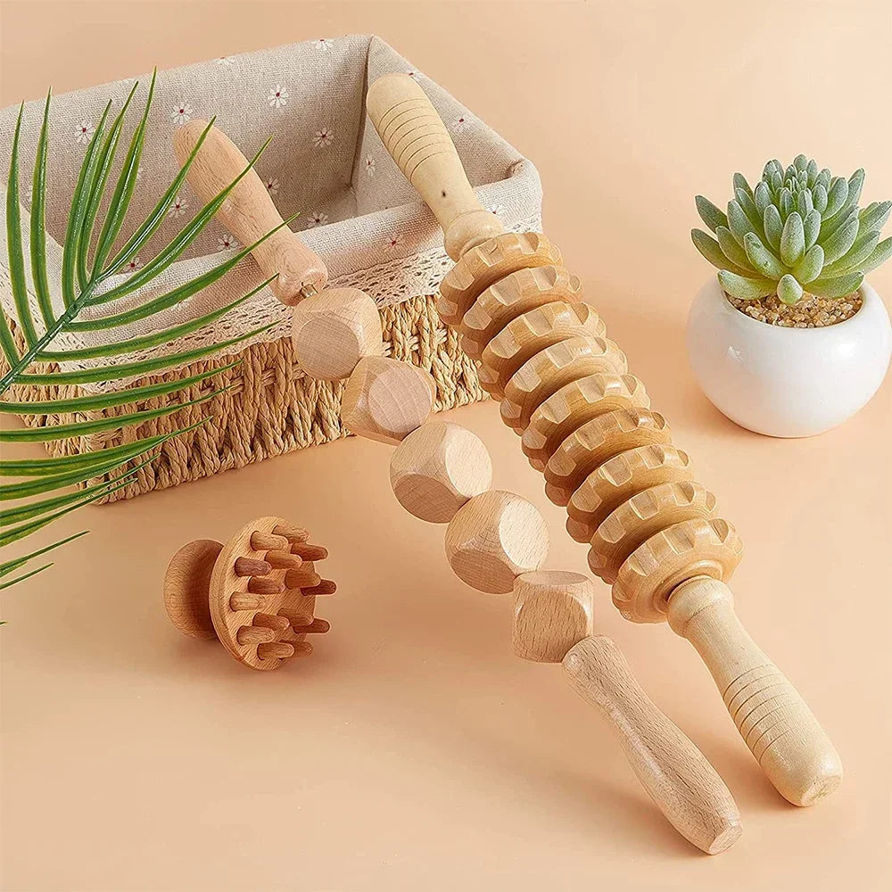 Wooden Massage Tools – Lymphatic Drainage &amp; Anti-Cellulite Body Shaper