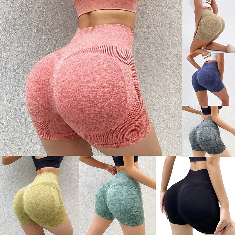 Women’s High-Waist Push-Up Gym & Yoga Shorts – Cycling, Jogging, Fitness Leggings