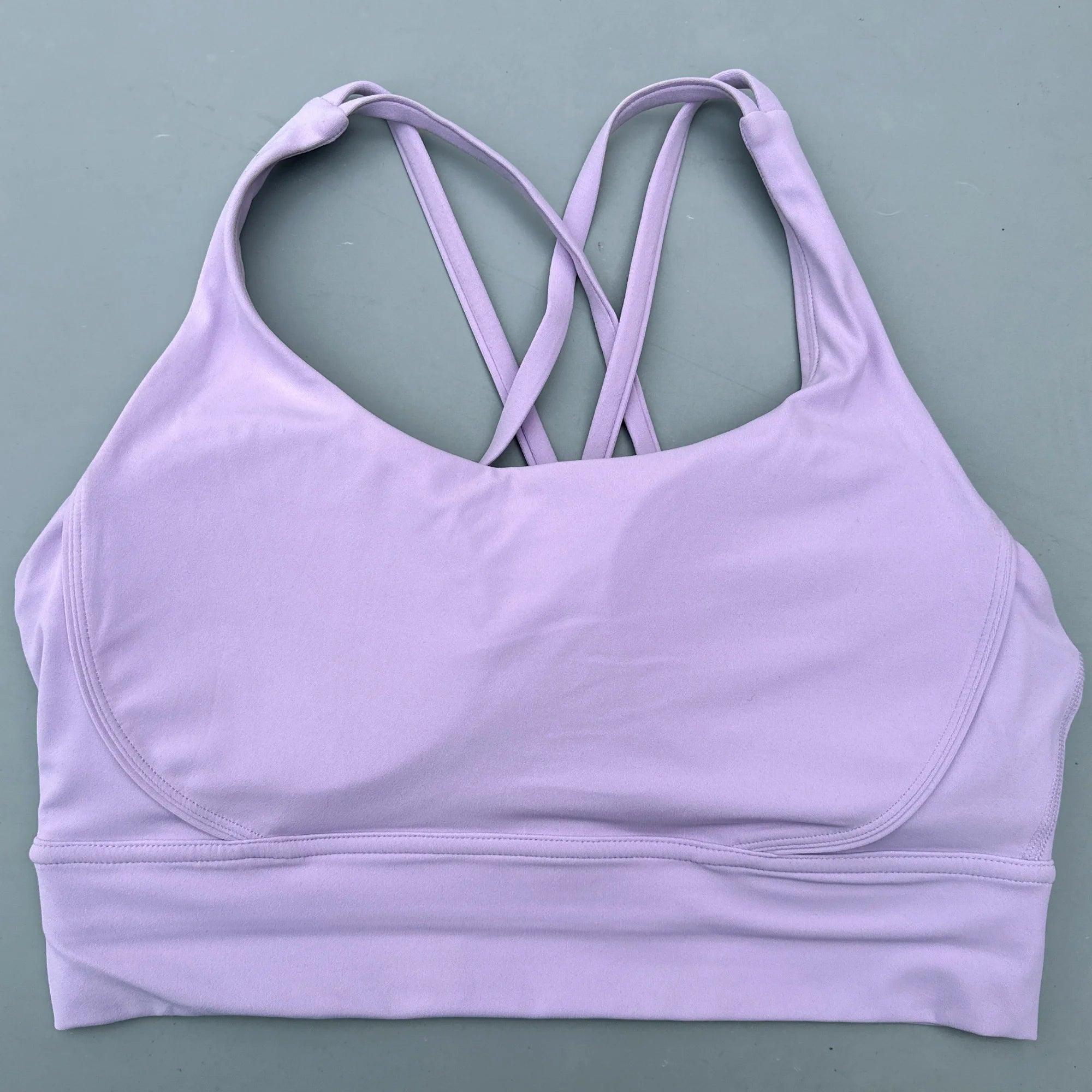 Solid Color Soft Cross Back Women’s Fitness Bra – High-Strength Shockproof Sports Top