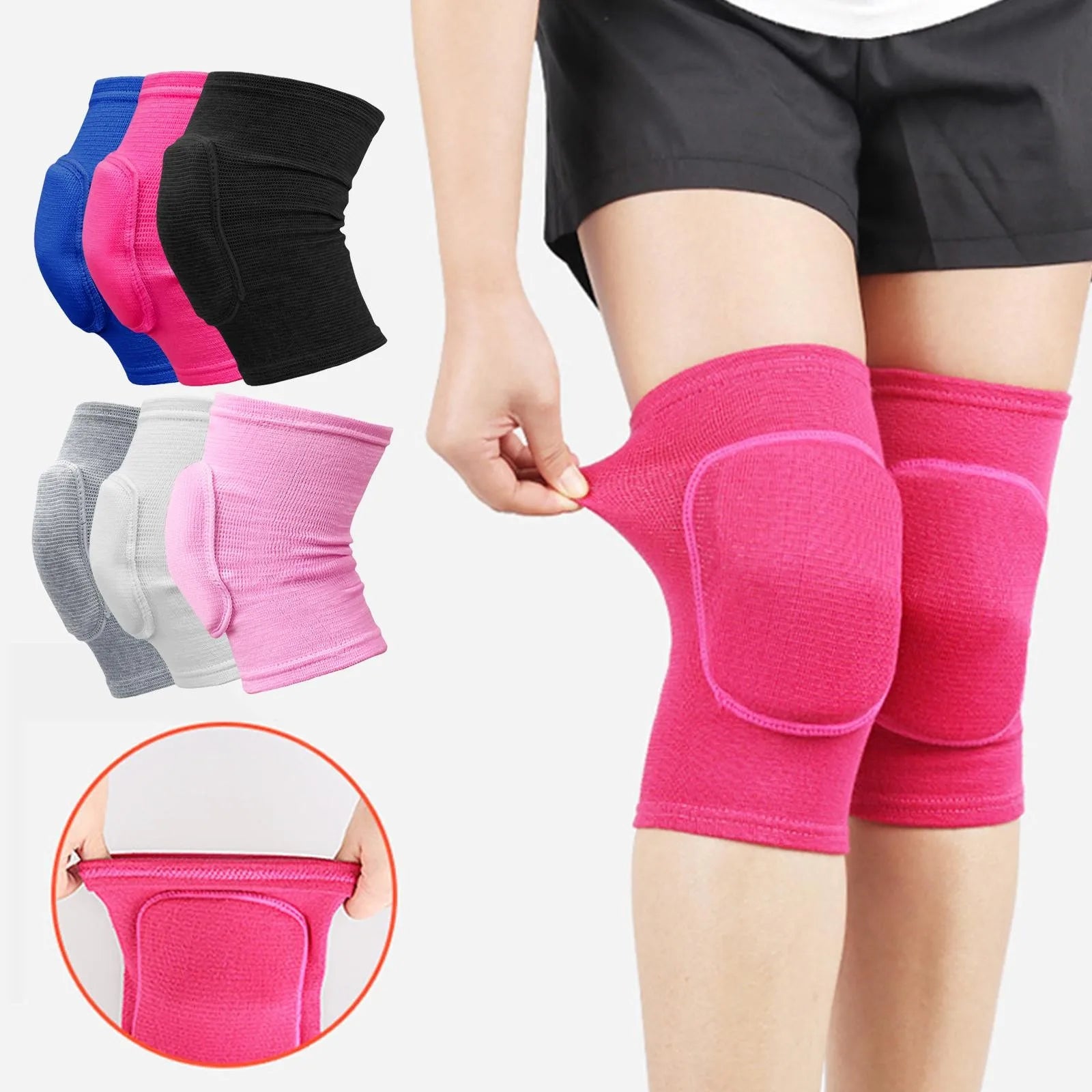 2pcs Sports Compression Knee Pads – Elastic Knee Protector & Support Brace