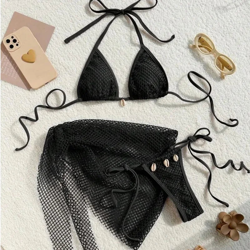 Sexy Three-Piece Bikini Set – Women’s Brazilian Swimwear