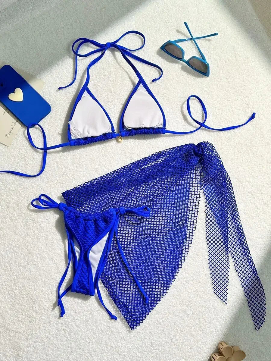Sexy Three-Piece Bikini Set – Women’s Brazilian Swimwear