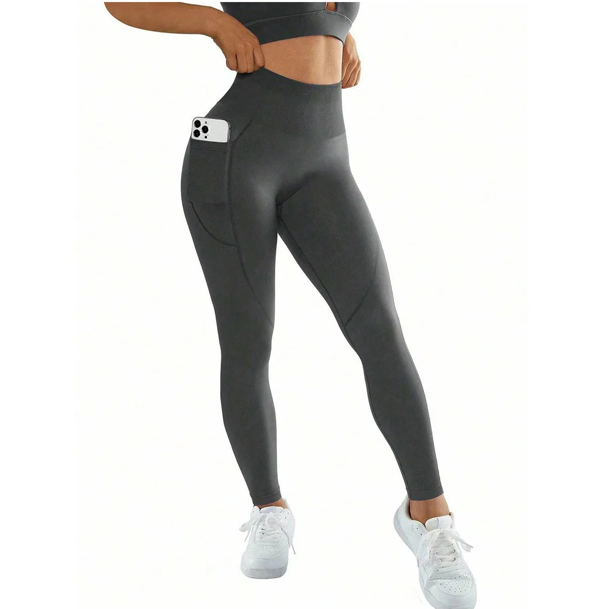 High Waist Yoga Leggings Women Fitness Workout Sport Leggings Sexy Peach Hip Pants  Stretch Double Side Pocket Tight Leggings