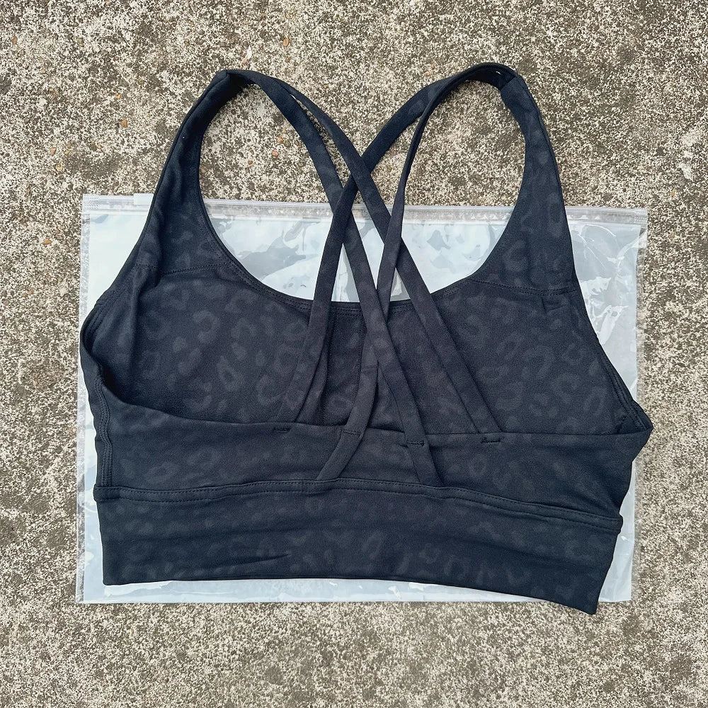 Solid Color Soft Cross Back Women’s Fitness Bra – High-Strength Shockproof Sports Top