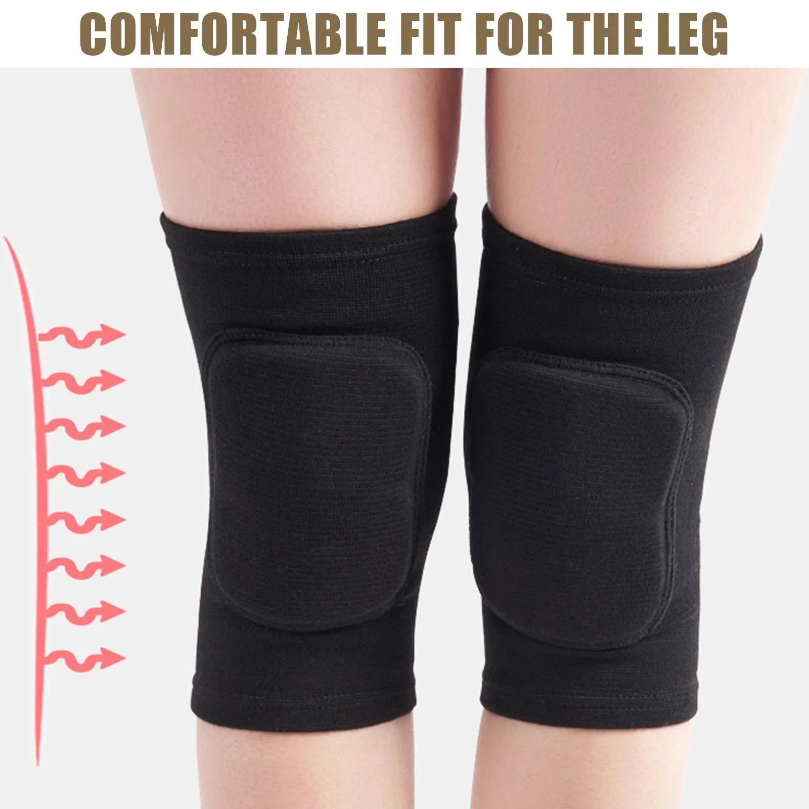 2pcs Sports Compression Knee Pads – Elastic Knee Protector & Support Brace