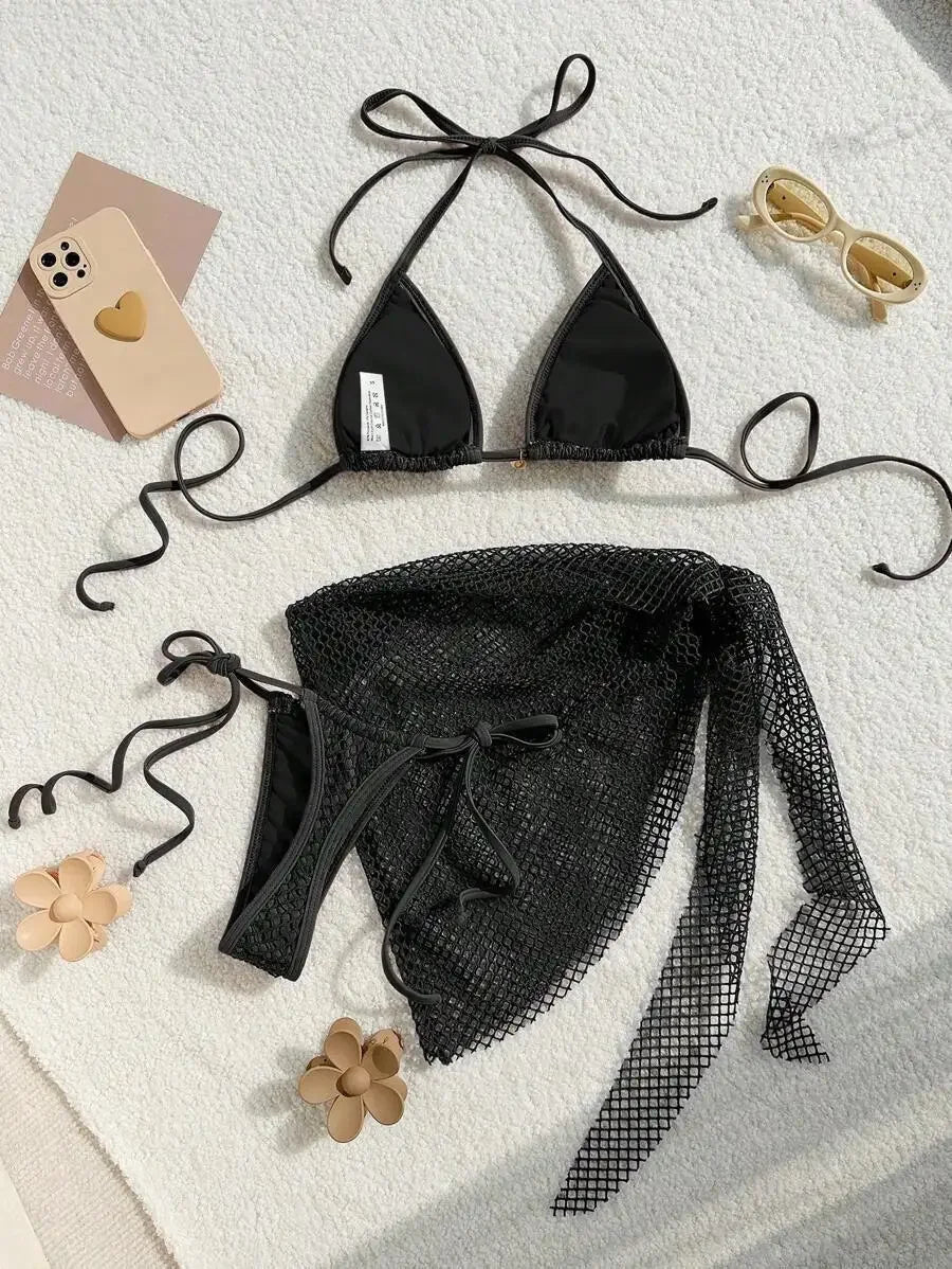 Sexy Three-Piece Bikini Set – Women’s Brazilian Swimwear