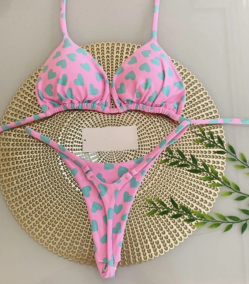 Leopard Print Brazilian Bikini Set – Sexy Thong Swimwear